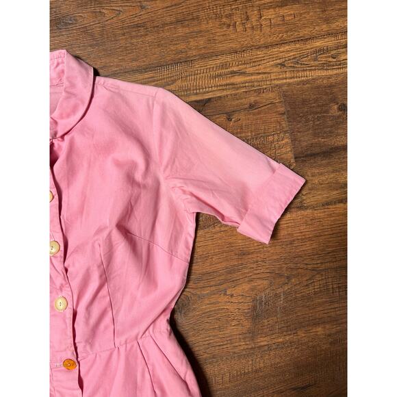 Vintage Clothing - Button Front Shirt Dress - Cotton Candy Pink - Small - Picture 3 of 12